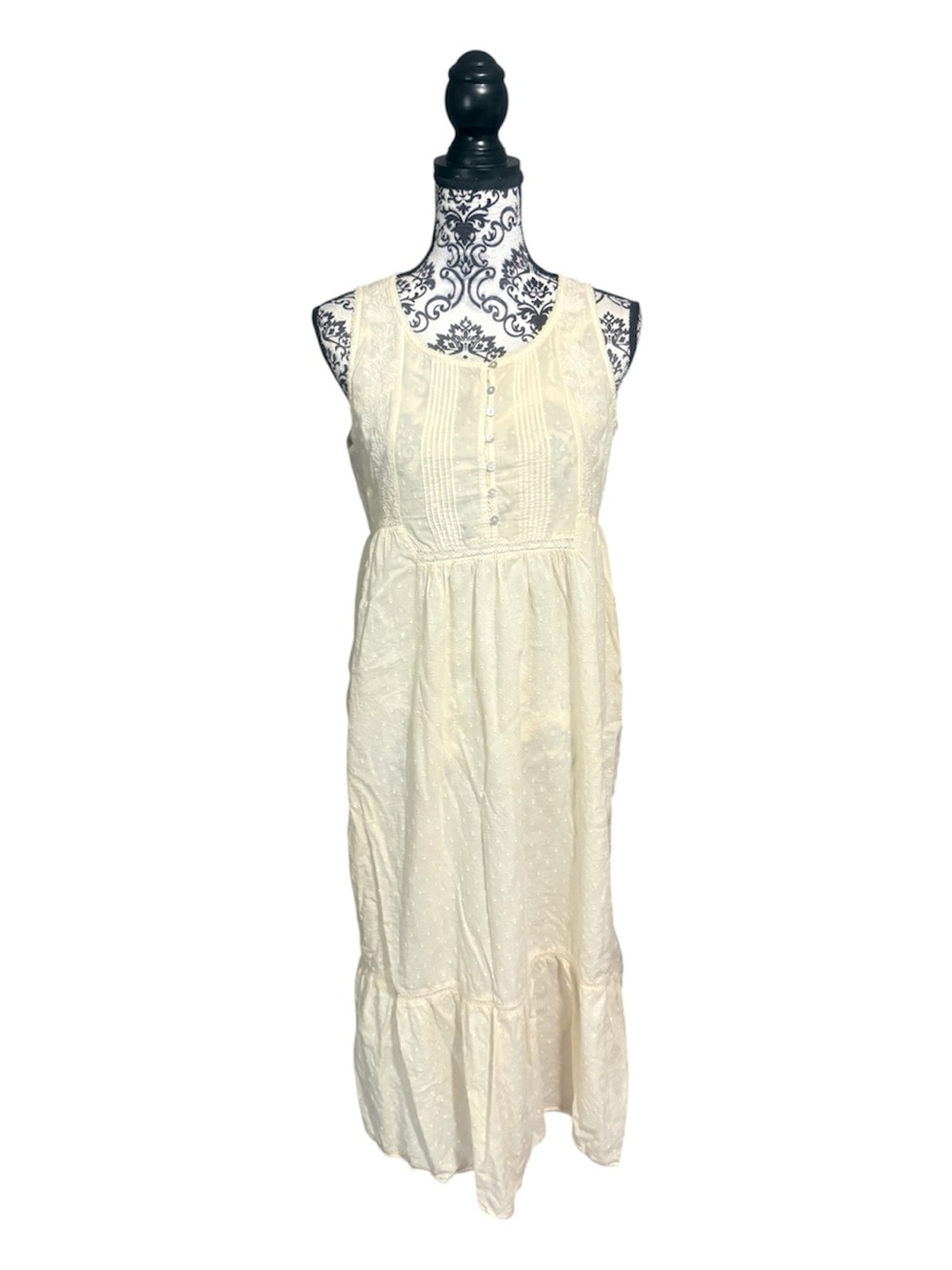 Cottagecore Ivory Sleeveless Maxi Dress